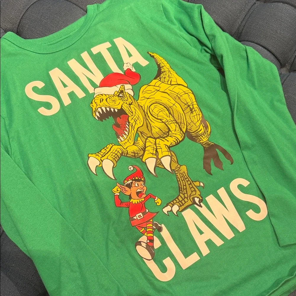 The Children's Place Green Holiday Dinosaur Long Sleeve Tee (BD)
